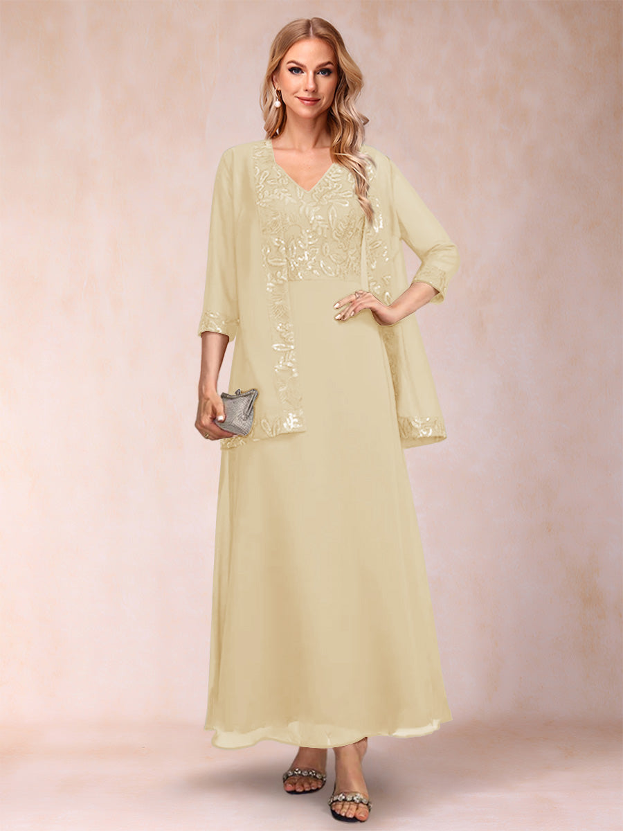 Adelaide Rose Champagne back view mother of the bride dress