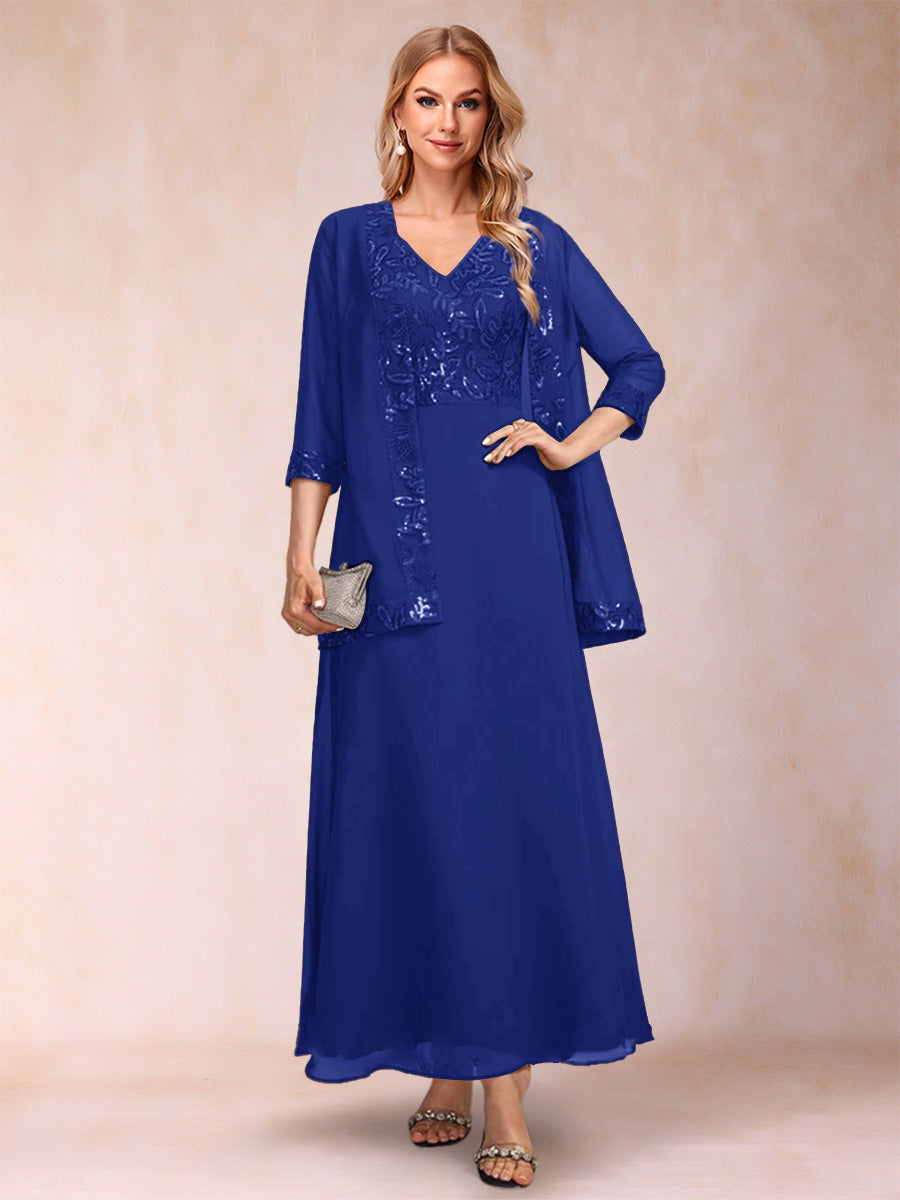 Adelaide Rose Royal Blue front view mother of the bride dress