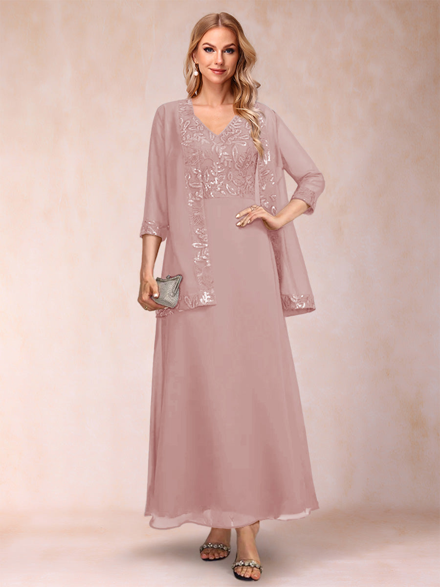 Adelaide Rose Dusty Rose back view mother of the bride dress