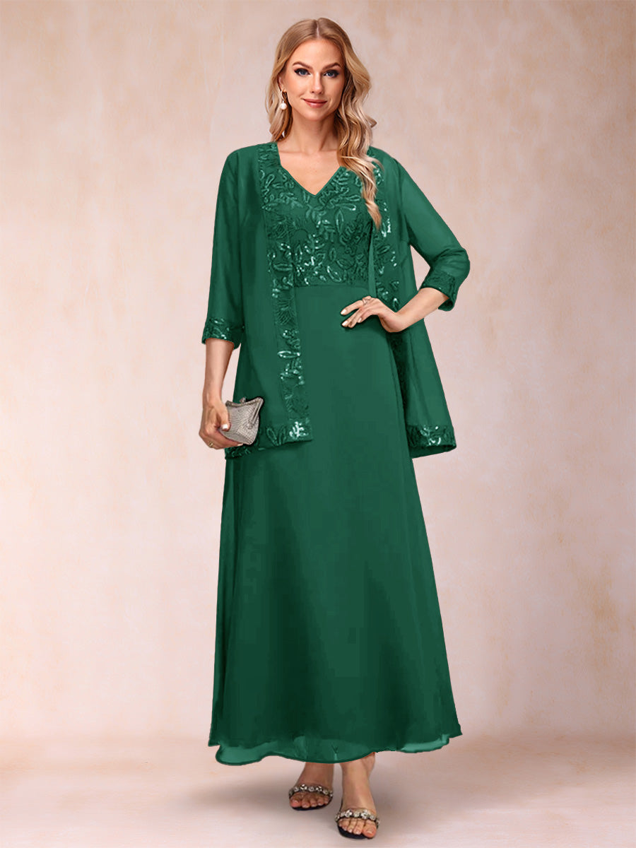 Adelaide Rose Emerald front view mother of the bride dress