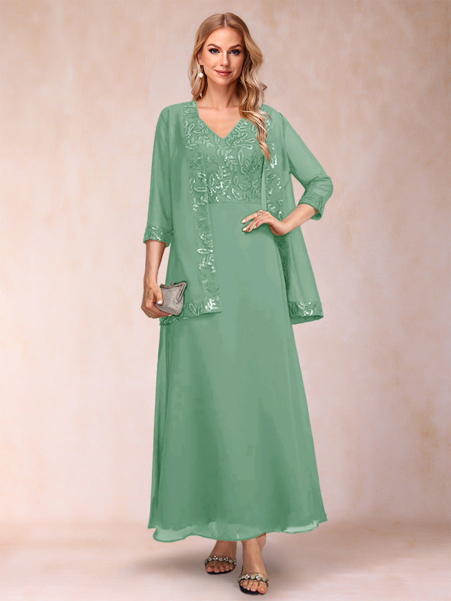 Adelaide Rose Eucalyptus front view mother of the bride dress