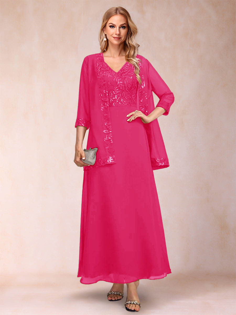 Adelaide Rose Fuchsia back view mother of the bride dress