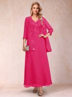 Adelaide Rose Fuchsia back view mother of the bride dress