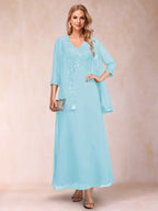 Adelaide Rose Sky Blue back view mother of the bride dress
