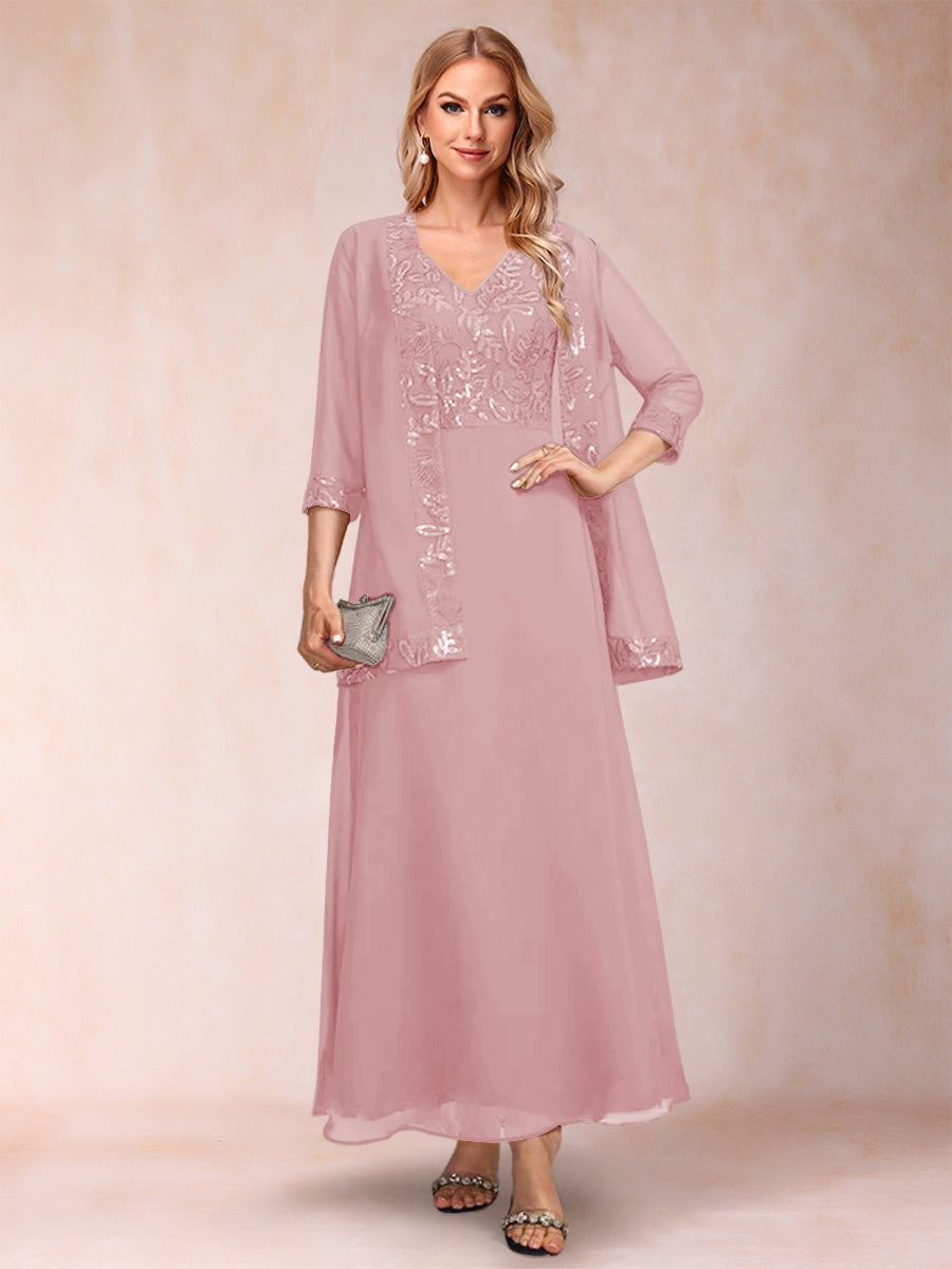 Adelaide Rose Mauve front view mother of the bride dress