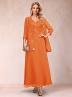 Adelaide Rose Orange front view mother of the bride dress