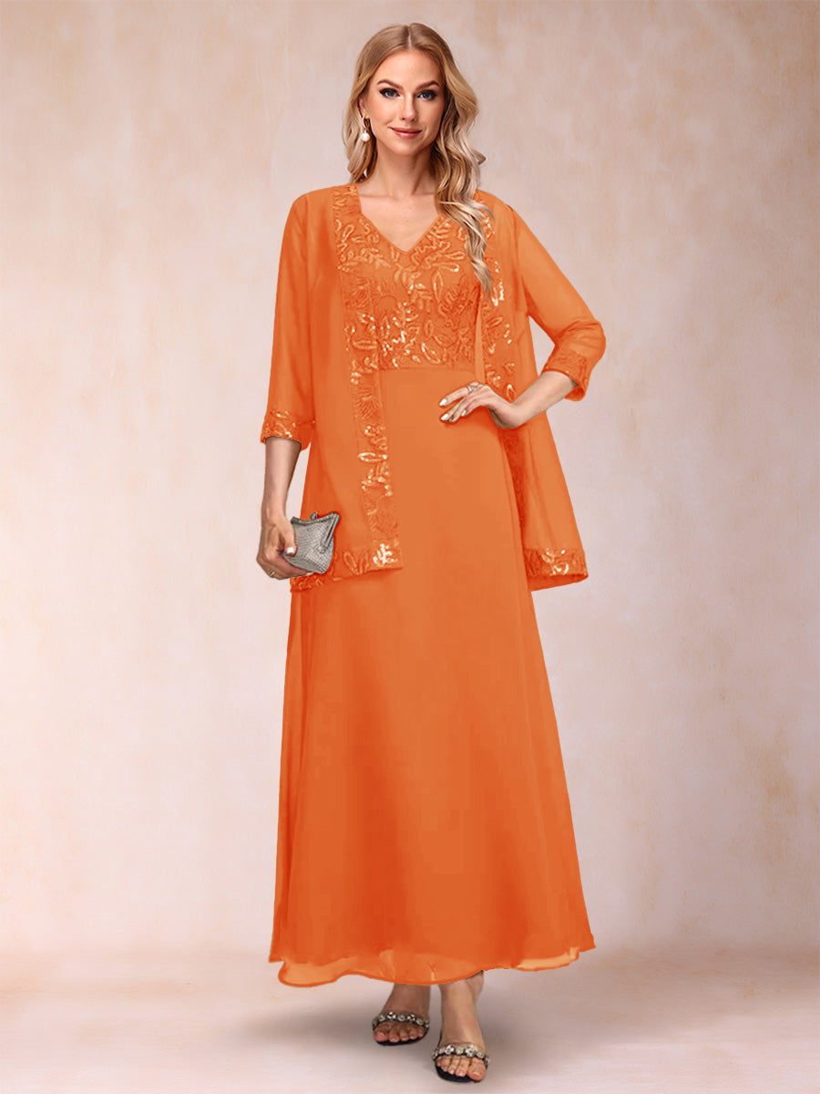 Adelaide Rose Orange front view mother of the bride dress
