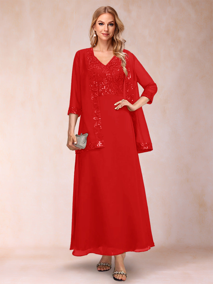Adelaide Rose Red front view mother of the bride dress