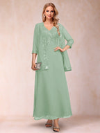 Adelaide Rose Sage Green front view mother of the bride dress