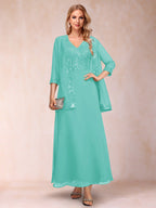 Adelaide Rose Pool Blue back view mother of the bride dress