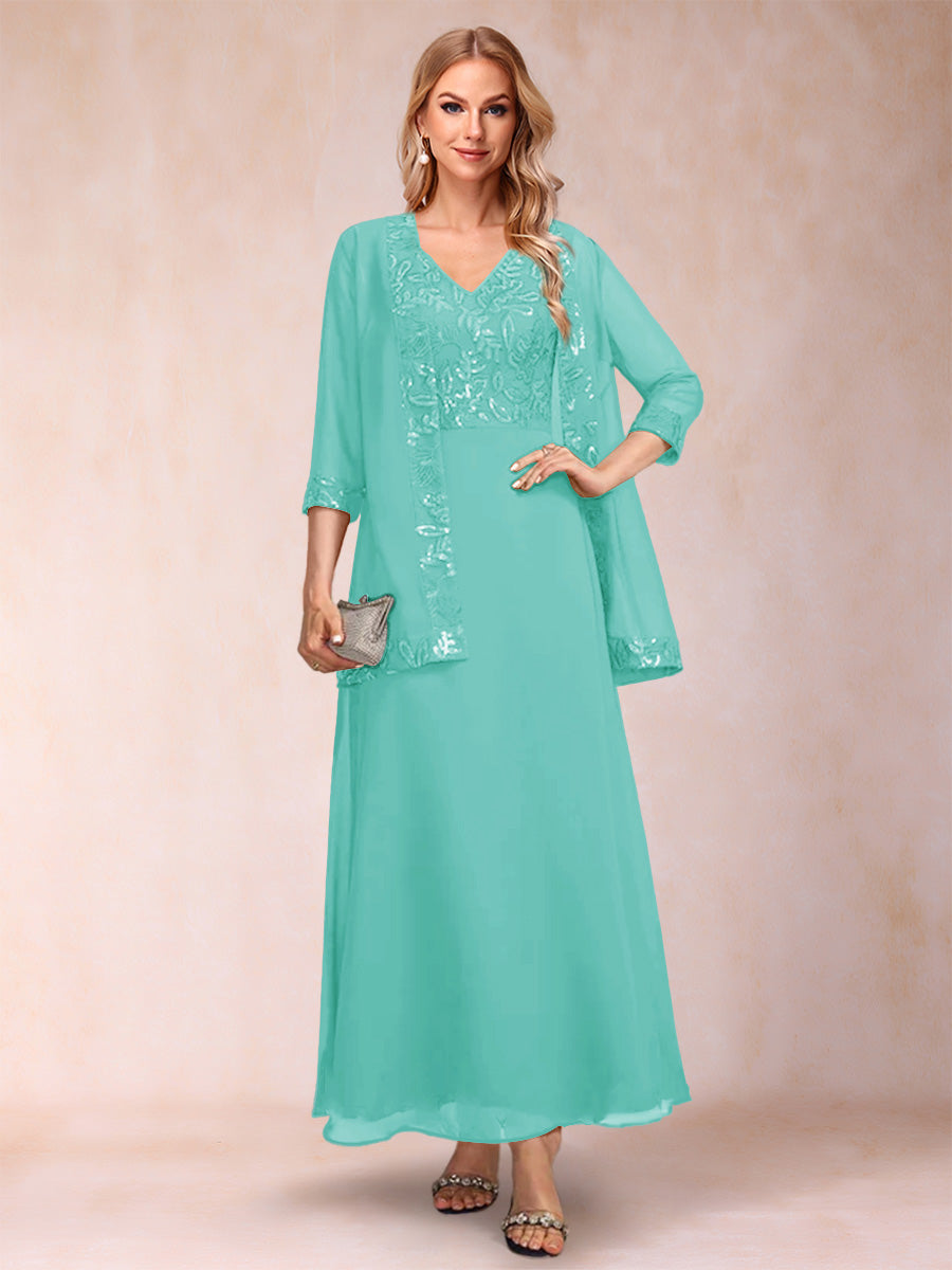 Adelaide Rose Pool Blue back view mother of the bride dress