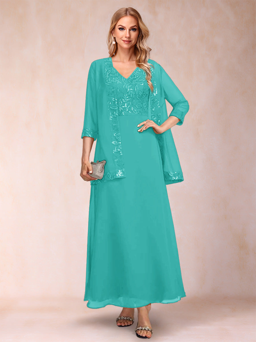 Adelaide Rose Turquoise back view mother of the bride dress