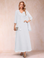 Adelaide Rose White front view mother of the bride dress