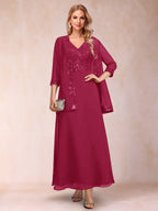 Adelaide Rose Burgundy side view mother of the bride dress