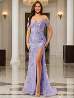 Aveline lilac front view prom dress