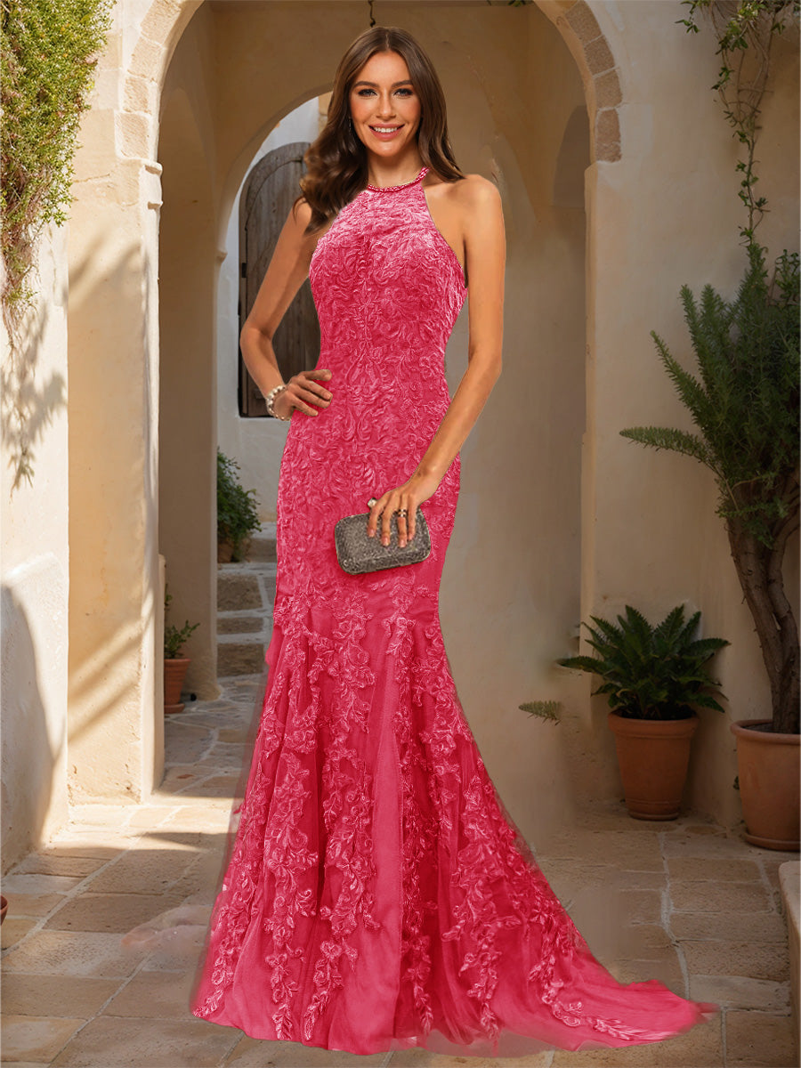 Damaris hot pink alternate front view 2 prom dress