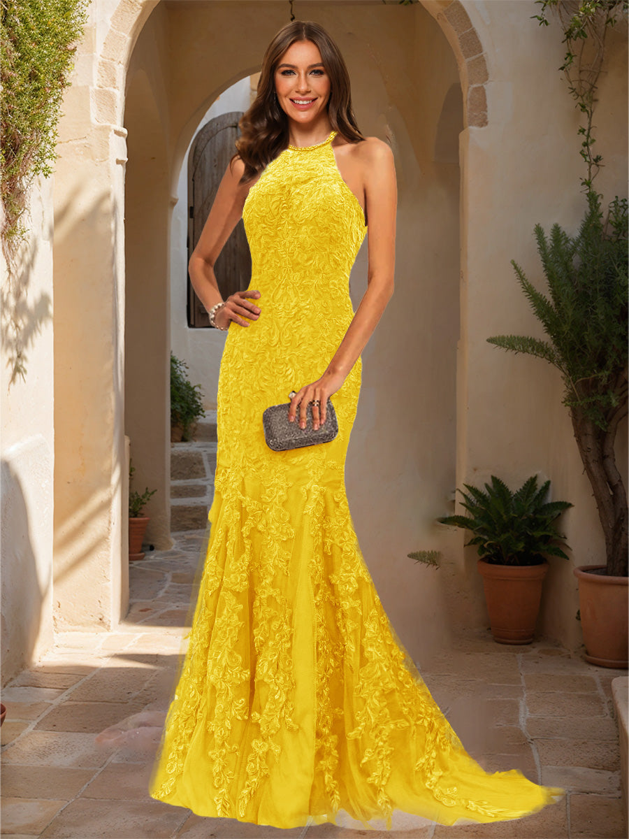 Damaris gold front view prom dress