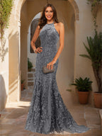 Damaris grey front view prom dress