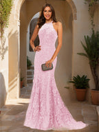 Damaris pearl pink front view prom dress
