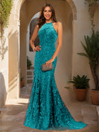 Damaris peacock front view prom dress