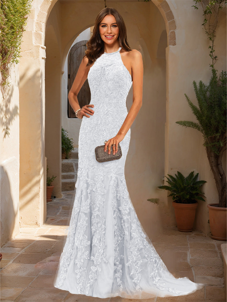 Damaris white front view prom dress