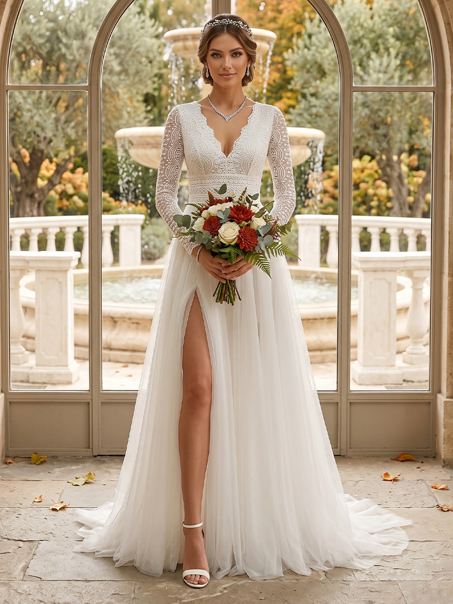 Jacintha ivory front view wedding dress