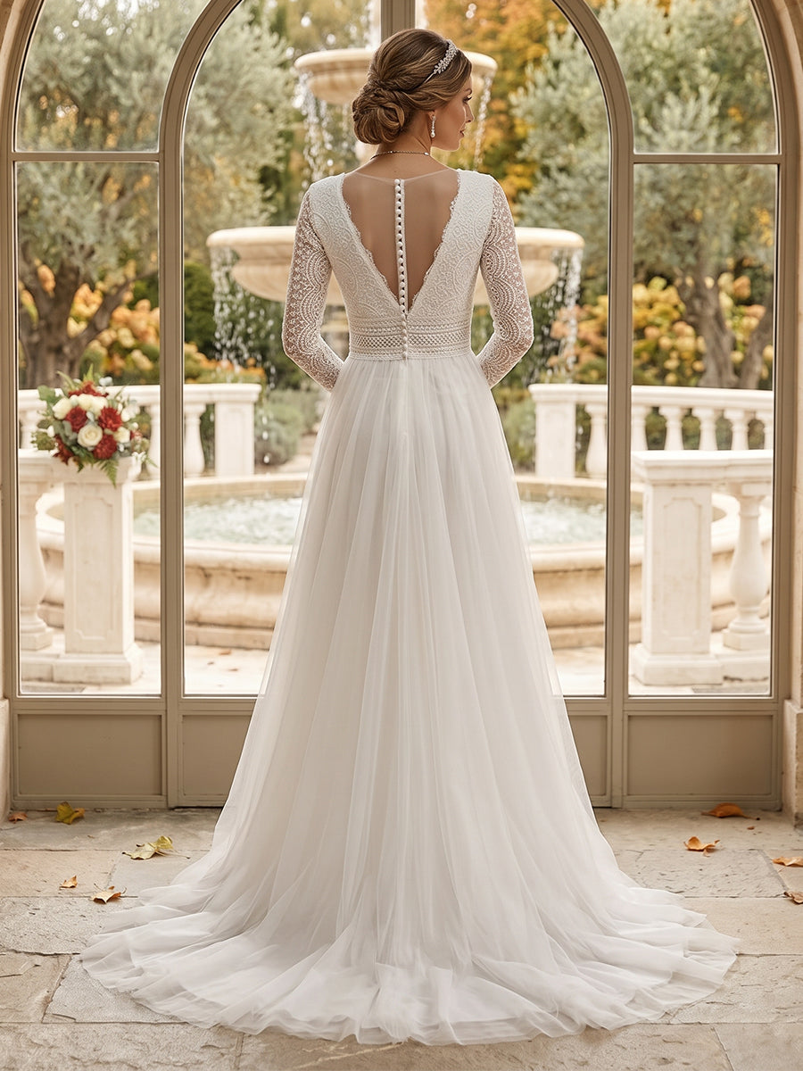 Jacintha ivory back view wedding dress