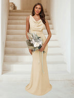 Isadora Champagne back view bridesmaid dress