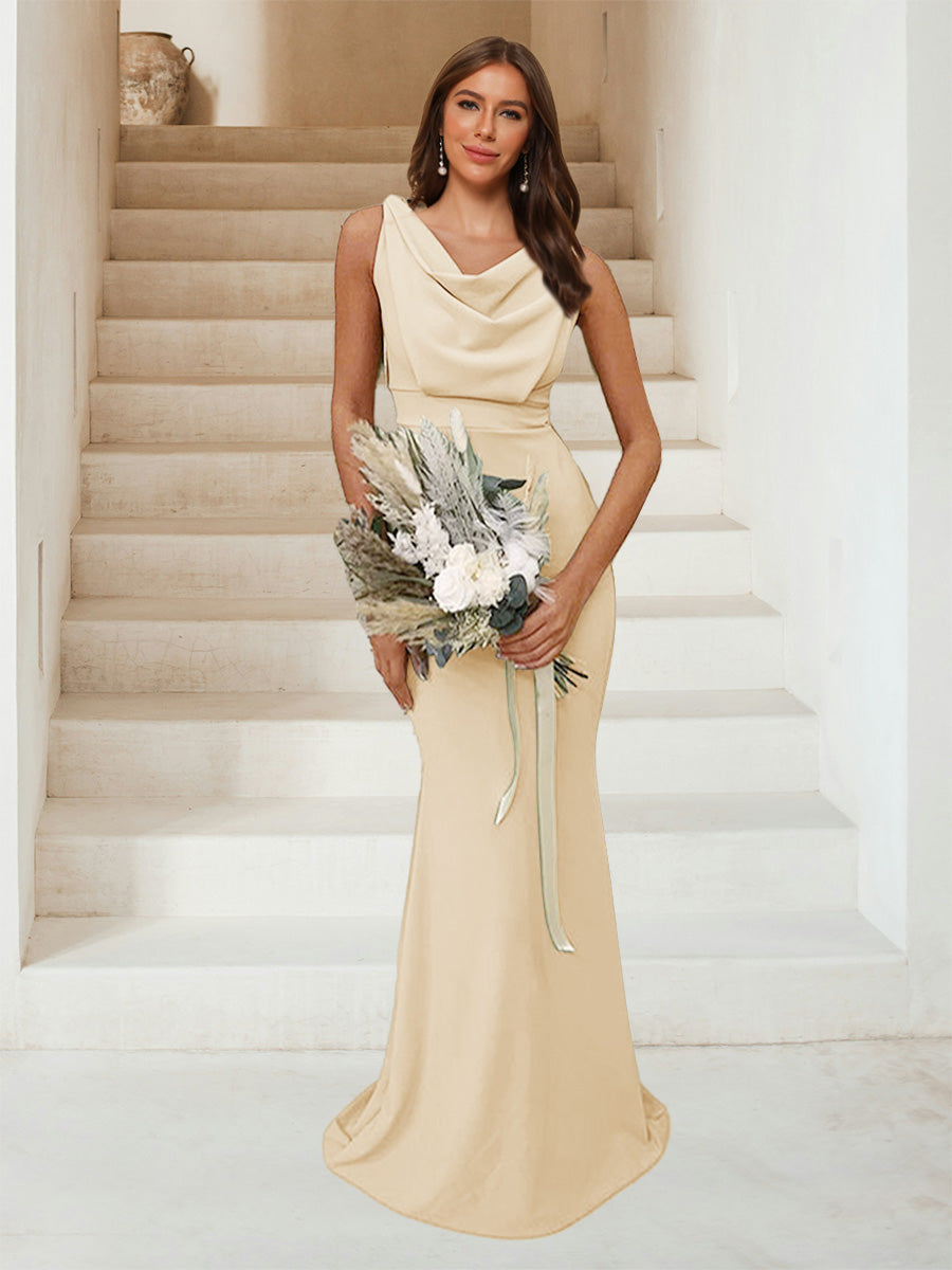 Isadora Champagne back view bridesmaid dress