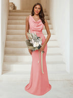 Isadora Coral back view bridesmaid dress