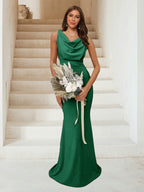 Isadora Hunter Green front view bridesmaid dress