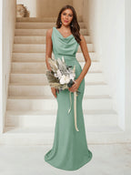 Isadora Eucalyptus front view bridesmaid dress