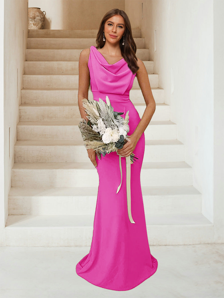 Isadora Fuchsia front view bridesmaid dress