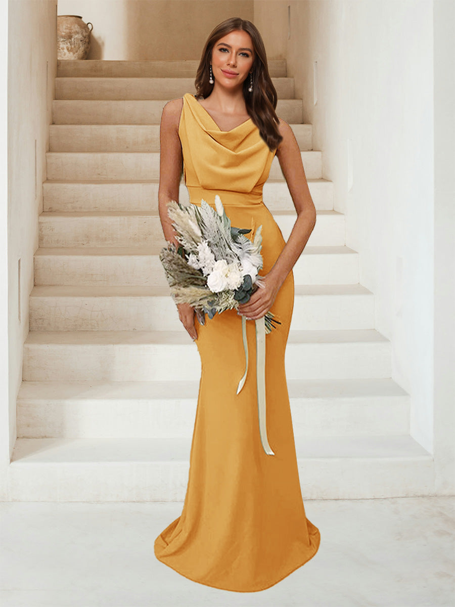 Isadora Gold front view bridesmaid dress