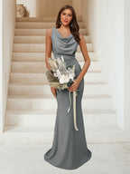 Isadora Grey front view bridesmaid dress
