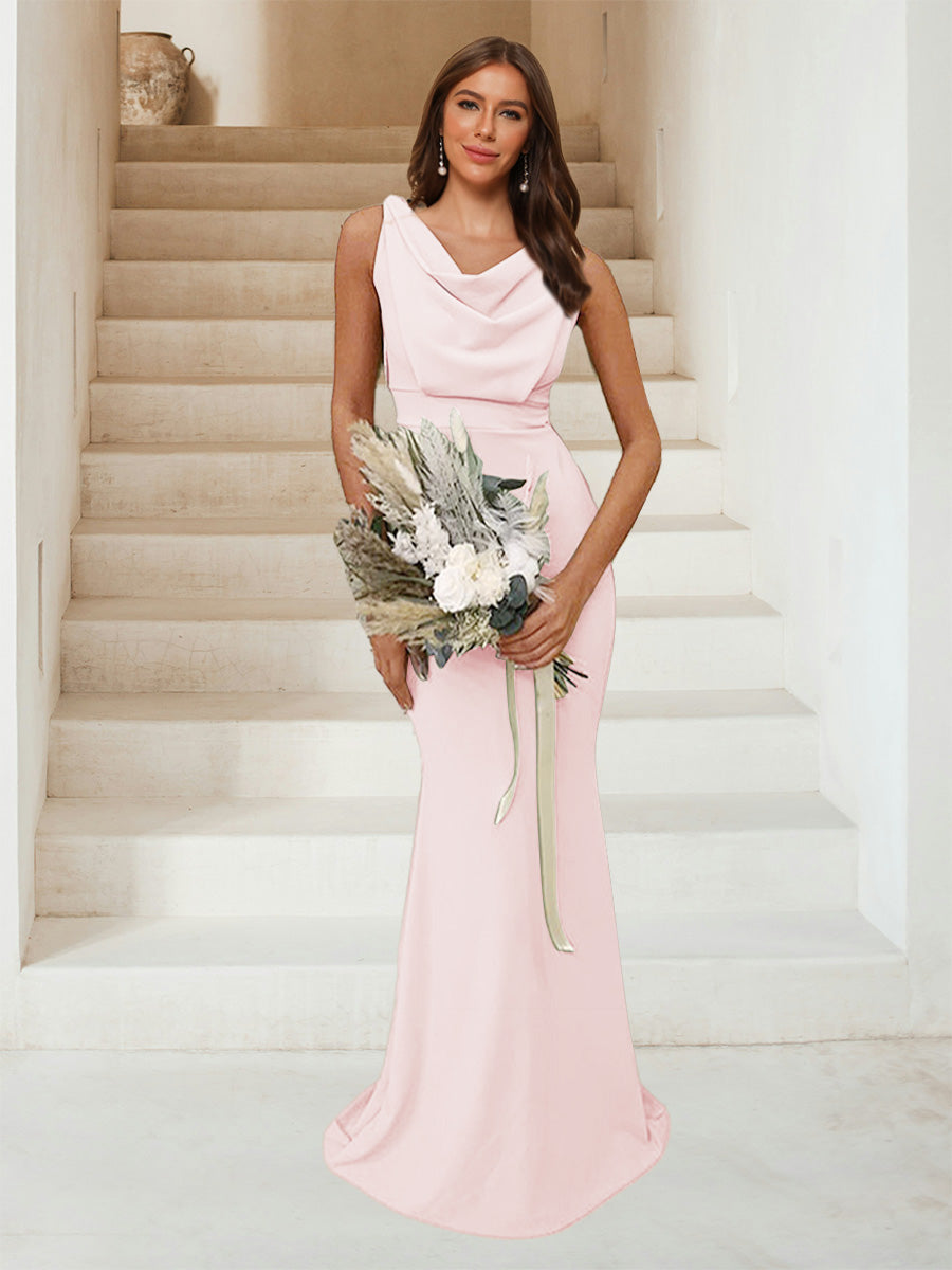 Isadora Pearl Pink back view bridesmaid dress