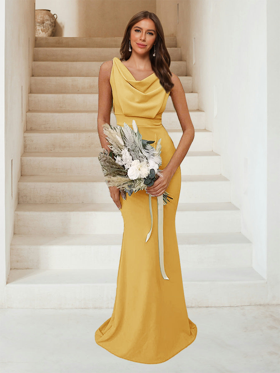 Isadora Gold back view bridesmaid dress