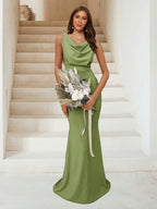 Isadora Olive Green front view bridesmaid dress
