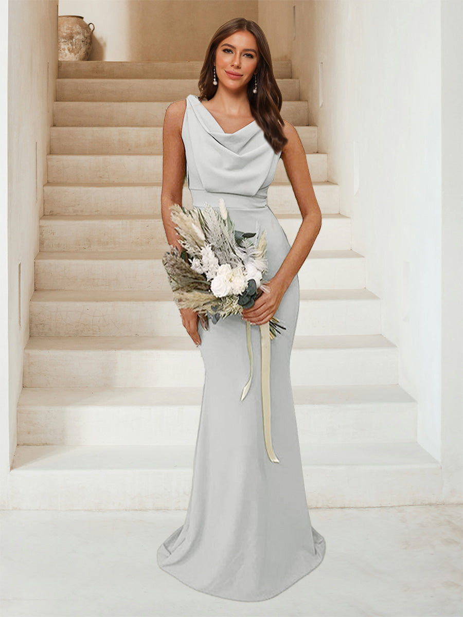 Isadora Silver front view bridesmaid dress