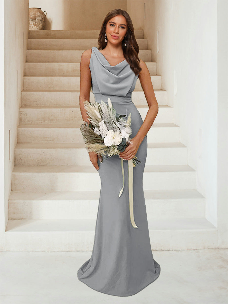 Isadora Steel Grey front view bridesmaid dress