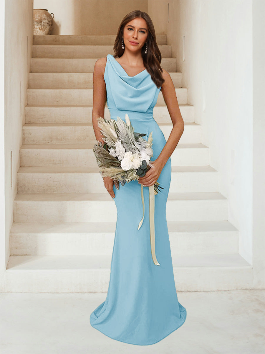 Isadora Sky Blue side view bridesmaid dress
