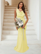 Isadora Yellow front view bridesmaid dress