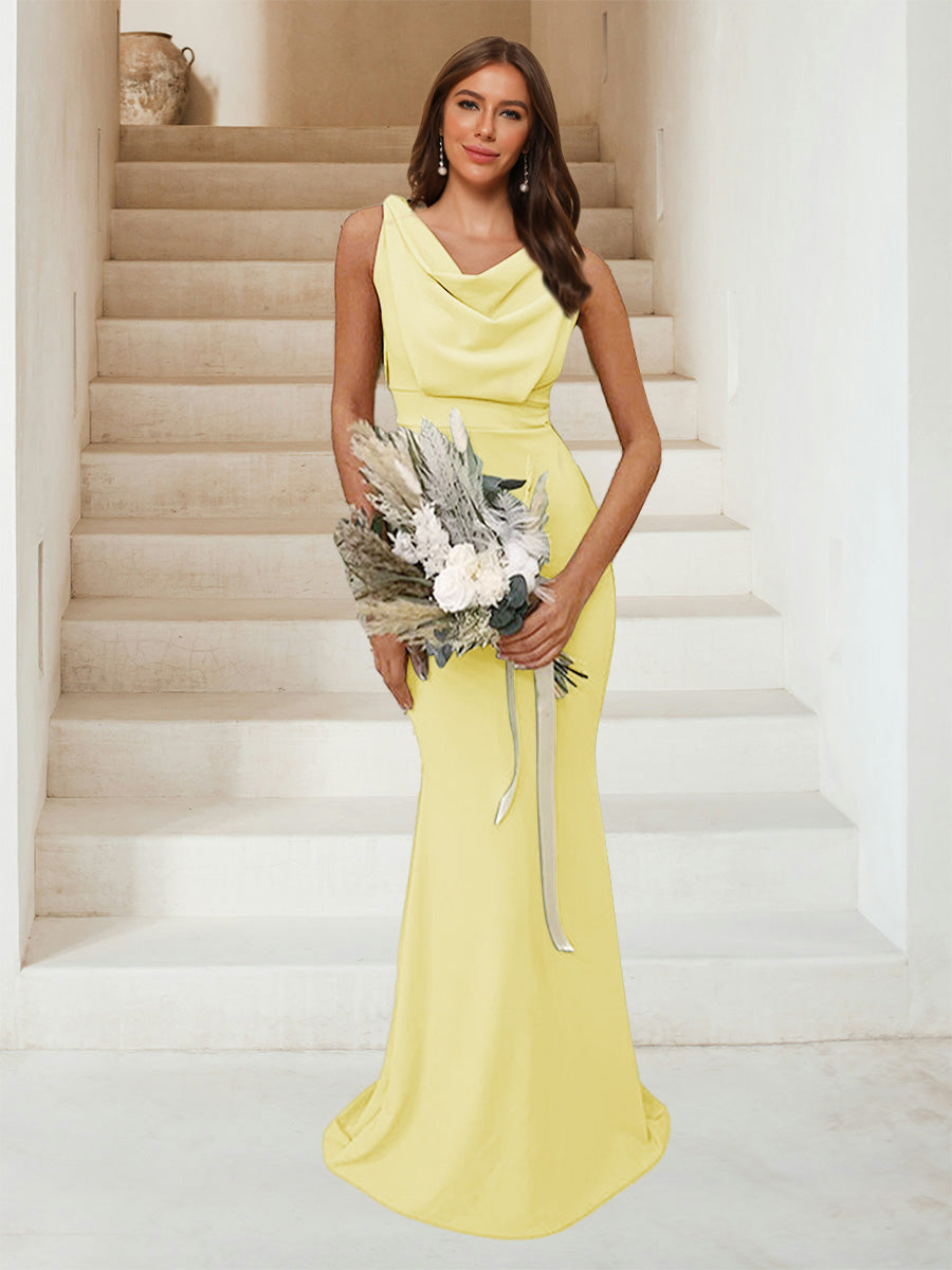Isadora Yellow front view bridesmaid dress