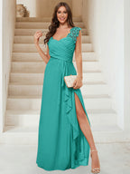 Jovienne Turquoise back view bridesmaid dress