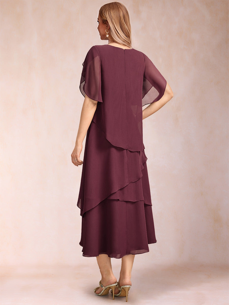 Willa Mae Red back view mother of the bride dress