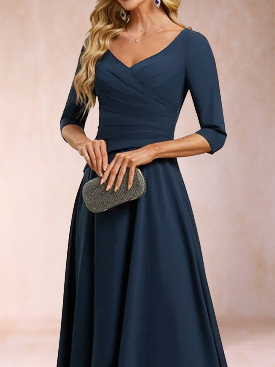 Marcella June Navy Blue bodice detail mother of the bride dress