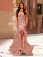 Fiamma mauve front view prom dress