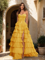 Maristella gold alternate front view 2 prom dress