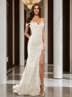 Heloise ivory front view prom dress