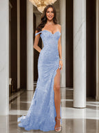 Heloise lavender front view prom dress